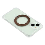 For iPhone 15 Magnetic Case Ring Kickstand TPU + PC Phone Cover with Lanyard