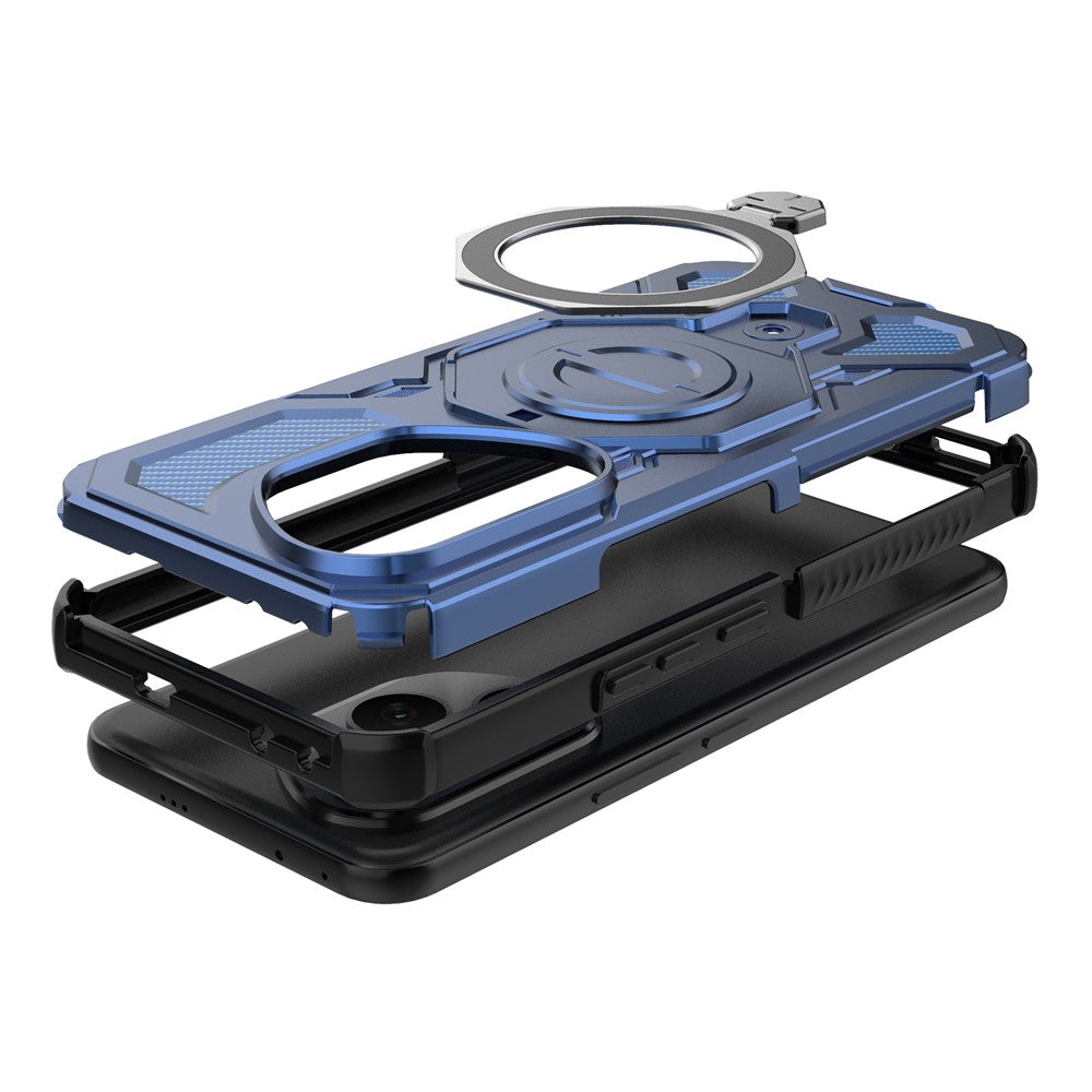 Til Honor 400 Pro 5G (Global) Magnetisk Cover Roterende Metal Støttefod Stødsikkert PC + TPU Telefon Bagcover