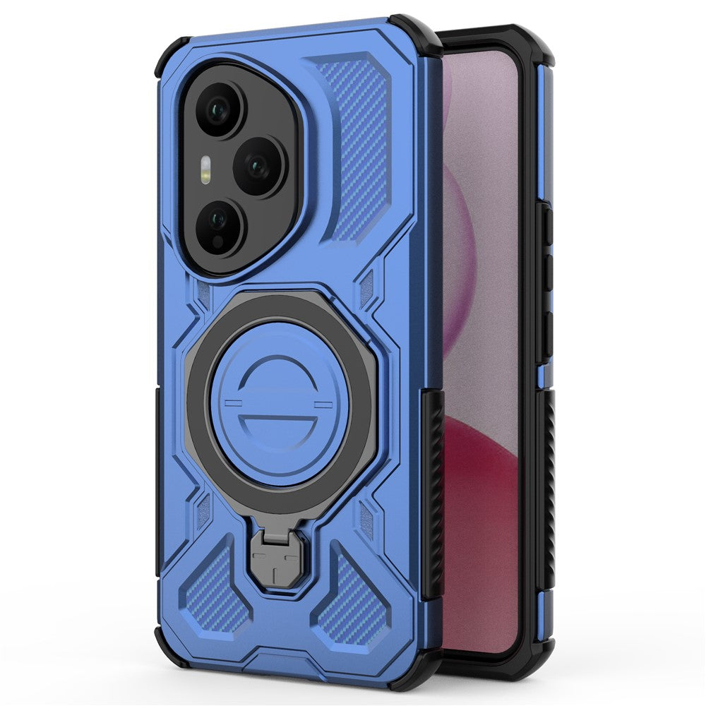 Til Honor 400 Pro 5G (Global) Magnetisk Cover Roterende Metal Støttefod Stødsikkert PC + TPU Telefon Bagcover