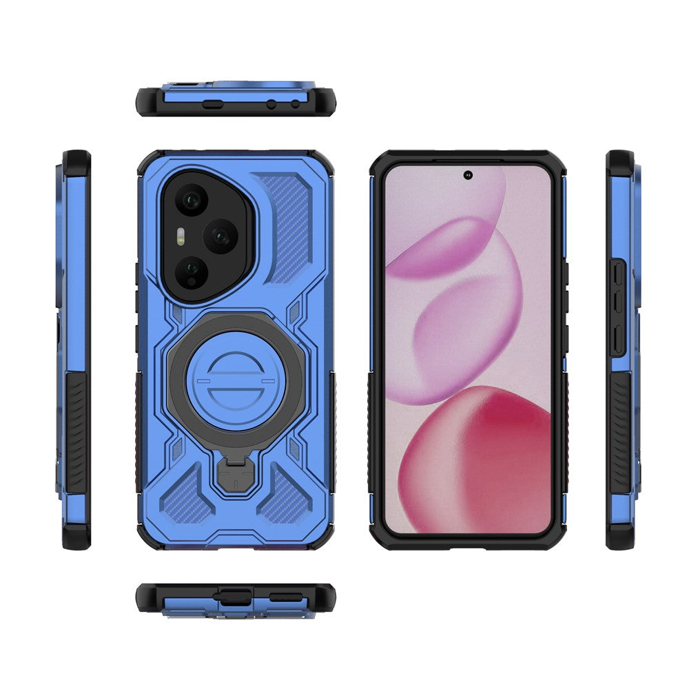 Til Honor 400 Pro 5G (Global) Magnetisk Cover Roterende Metal Støttefod Stødsikkert PC + TPU Telefon Bagcover