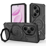 Til Honor 400 Pro 5G (Global) Magnetisk Cover Roterende Metal Støttefod Stødsikkert PC + TPU Telefon Bagcover