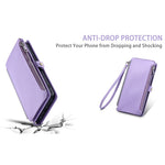 Samsung Galaxy S25 FE-skal TPU + PU-läder plånboksfodral med handledsrem