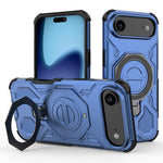 For iPhone Air Magnetic Case Rotating Metal Kickstand Shockproof PC + TPU Phone Back Cover