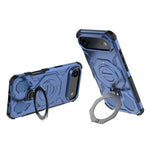 For iPhone Air Magnetic Case Rotating Metal Kickstand Shockproof PC + TPU Phone Back Cover