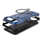 For iPhone Air Magnetic Case Rotating Metal Kickstand Shockproof PC + TPU Phone Back Cover