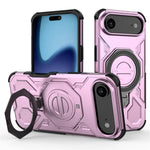 For iPhone Air Magnetic Case Rotating Metal Kickstand Shockproof PC + TPU Phone Back Cover