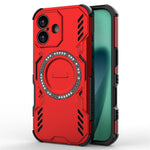 Til iPhone 17 magnetisk cover sommerfugle-panser udhulet varmeafledning PC + TPU telefoncover