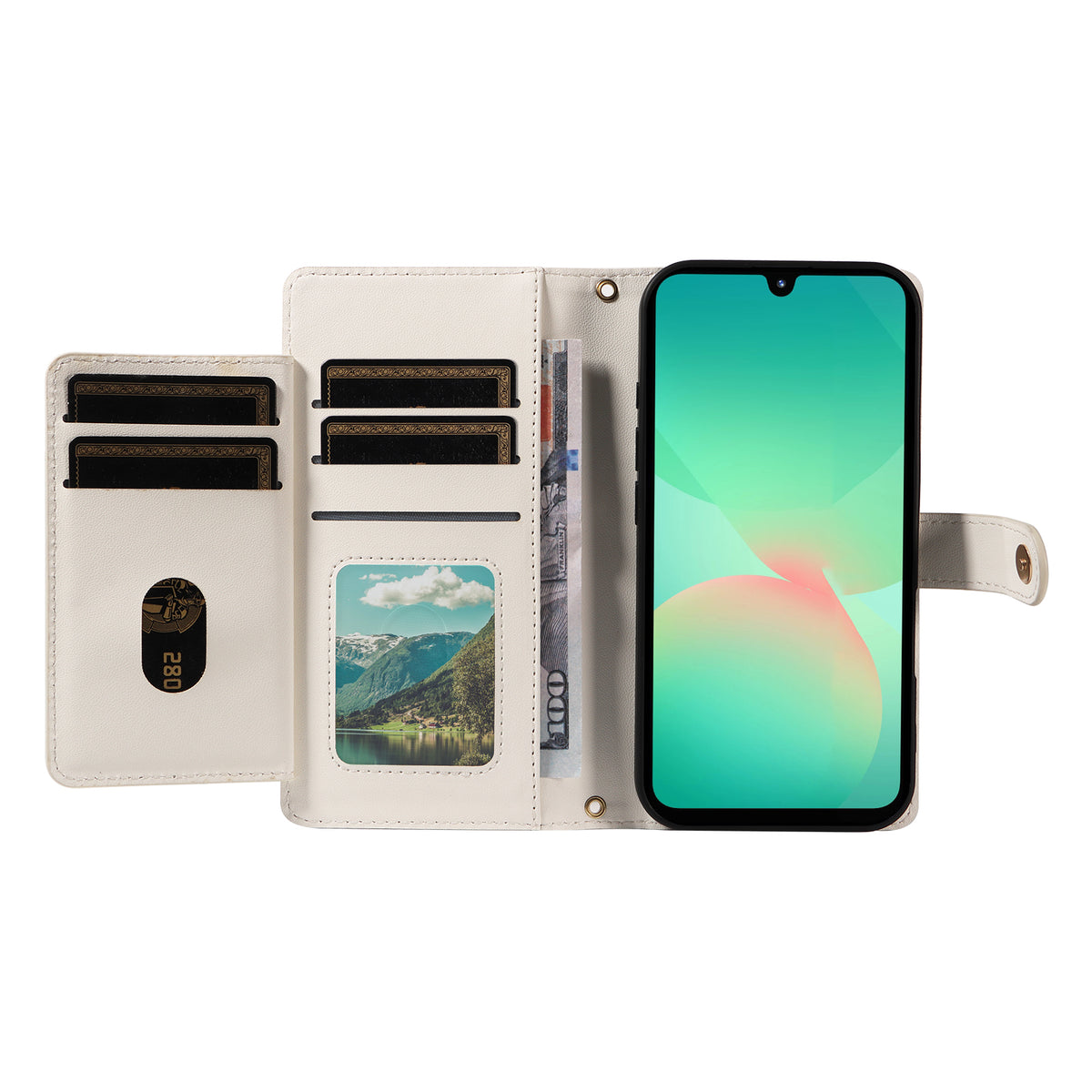 Samsung Galaxy A18 5G / A18 4G A17 5G / A17 4G / A26 5G / A16 5G / A16 4G Plånboksfodral med remmar, rombiskt läderfodral i stativ