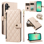 Samsung Galaxy A18 5G / A18 4G A17 5G / A17 4G / A26 5G / A16 5G / A16 4G Plånboksfodral med remmar, rombiskt läderfodral i stativ