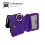 For Samsung Galaxy Z Flip7 5G Case Card Holder Ring Holder Kickstand PU + PC Phone Cover with Chain