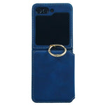 For Samsung Galaxy Z Flip7 5G Case Card Holder Ring Holder Kickstand PU + PC Phone Cover with Chain
