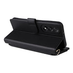 OnePlus Nord 5 5G / Ace 5 Ultra 5G-skal med axel-/handledsrem, läderfodral, stativ, plånbok