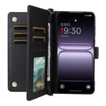 OnePlus Nord 5 5G / Ace 5 Ultra 5G-skal med axel-/handledsrem, läderfodral, stativ, plånbok