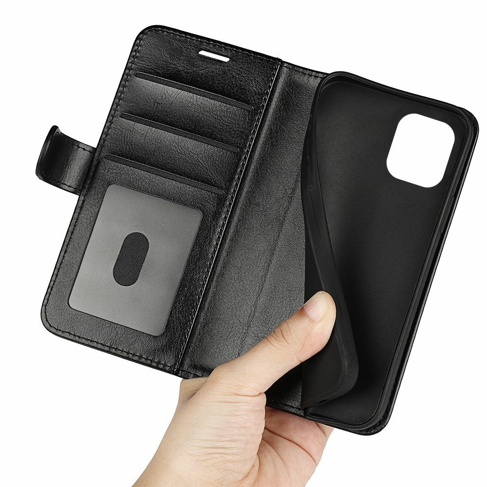 PU Leather Phone Cover for Xiaomi Redmi A1 4G / A2 4G, Crazy Horse Texture Flip Stand Wallet Full Protection Case