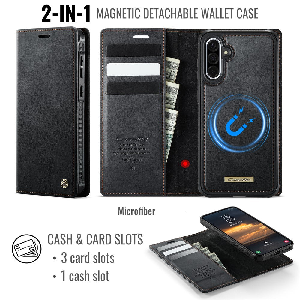 CASEME C49 Til Samsung Galaxy A56 5G Magnetisk Etui RFID Blokerende Aftagelig Pung Læder Telefoncover