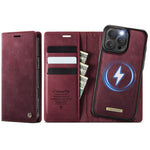 CASEME C49 For iPhone 16 Pro Max Case Compatible with MagSafe RFID Blocking Detachable Wallet Leather Phone Cover