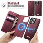 CASEME C49 For iPhone 16 Pro Max Case Compatible with MagSafe RFID Blocking Detachable Wallet Leather Phone Cover