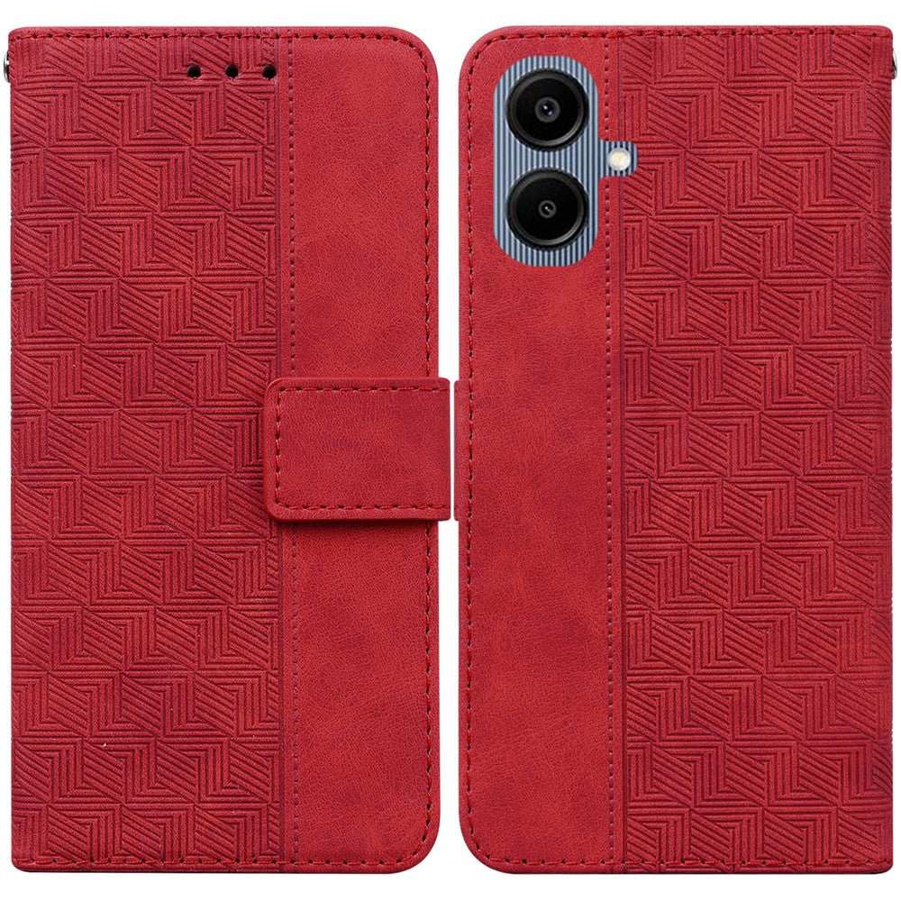 For Samsung Galaxy A08 5G / A08 4G / A07 5G / A07 4G / A06 5G / A06 4G Case Geometry Pattern Leather Wallet Phone Cover with Wrist Strap