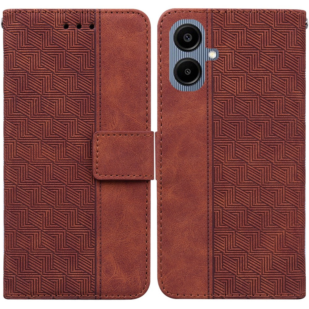 For Samsung Galaxy A08 5G / A08 4G / A07 5G / A07 4G / A06 5G / A06 4G Case Geometry Pattern Leather Wallet Phone Cover with Wrist Strap