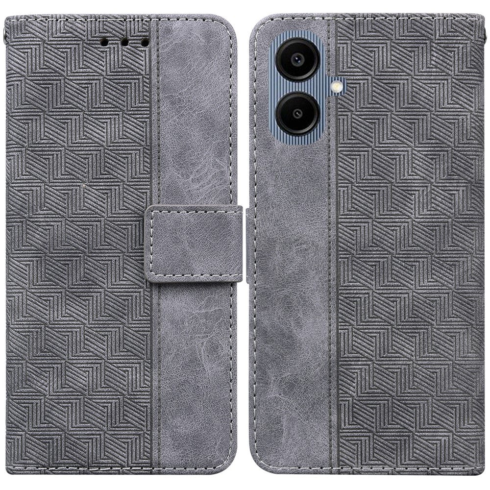 For Samsung Galaxy A08 5G / A08 4G / A07 5G / A07 4G / A06 5G / A06 4G Case Geometry Pattern Leather Wallet Phone Cover with Wrist Strap