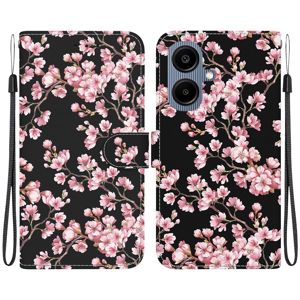 Samsung Galaxy A08 5G / A08 4G / A07 5G / A07 4G / A07s 4G / A06 5G / A06 4G-pungcover, læderetui med faldsikring og mønster