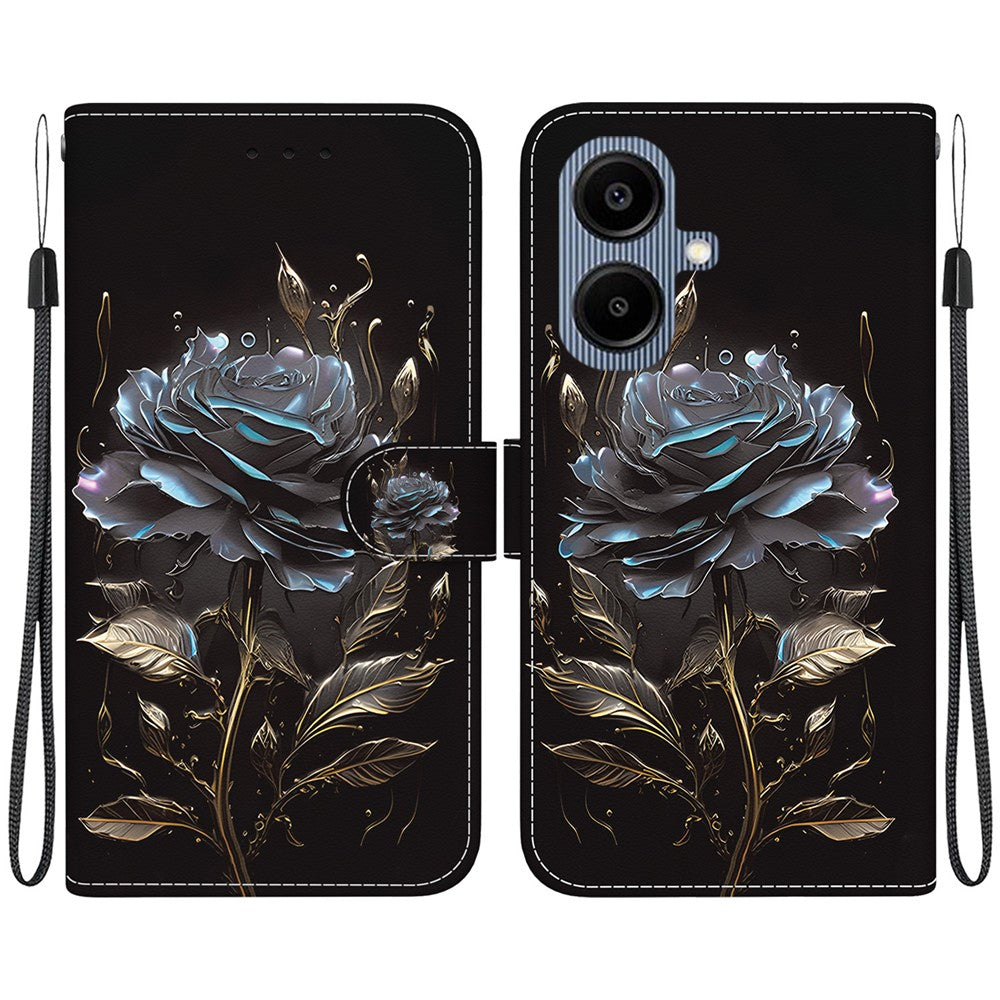 Til Samsung Galaxy A08 5G / A08 4G / A07 5G / A07 4G / A06 5G / A06 4G Pung Telefoncover Anti-Drop Mønsterprint Læder Flipcover med Rem