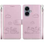 For Samsung Galaxy A08 5G / A08 4G / A07 5G / A07 4G / A06 5G / A06 4G Case RFID Blocking Kitten Pattern TPU + PU Leather Phone Cover with Wrist Strap