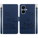 For Samsung Galaxy A08 5G / A08 4G / A07 5G / A07 4G / A06 5G / A06 4G Case RFID Blocking Kitten Pattern TPU + PU Leather Phone Cover with Wrist Strap