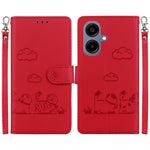 For Samsung Galaxy A08 5G / A08 4G / A07 5G / A07 4G / A06 5G / A06 4G Case RFID Blocking Kitten Pattern TPU + PU Leather Phone Cover with Wrist Strap