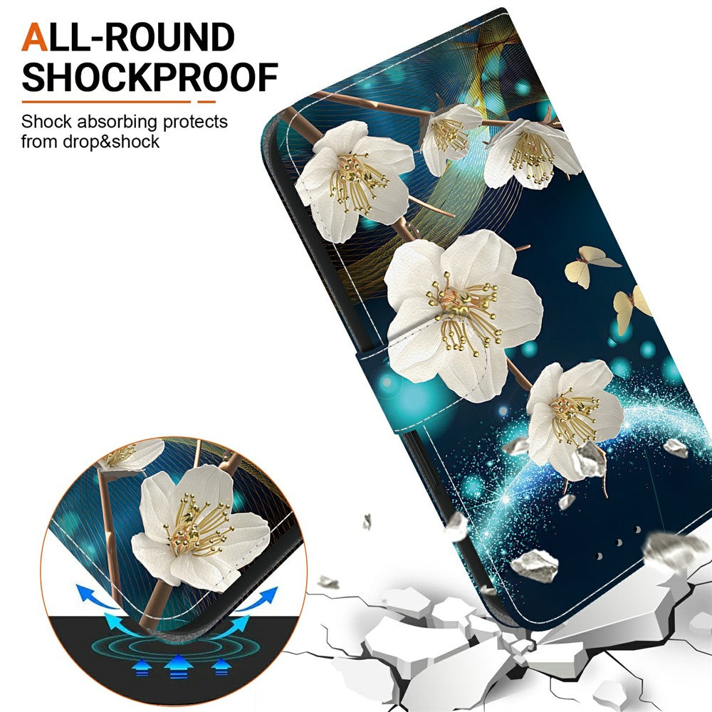 Til Samsung Galaxy A08 5G / A08 4G / A07 5G / A07 4G / A06 5G / A06 4G Etui med Mønsterprint, Flip Pung i Læder, Telefoncover med Snor