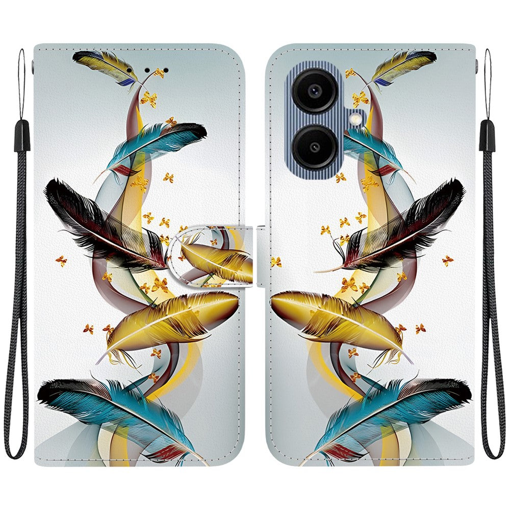 Til Samsung Galaxy A08 5G / A08 4G / A07 5G / A07 4G / A06 5G / A06 4G Etui med Mønsterprint, Flip Pung i Læder, Telefoncover med Snor