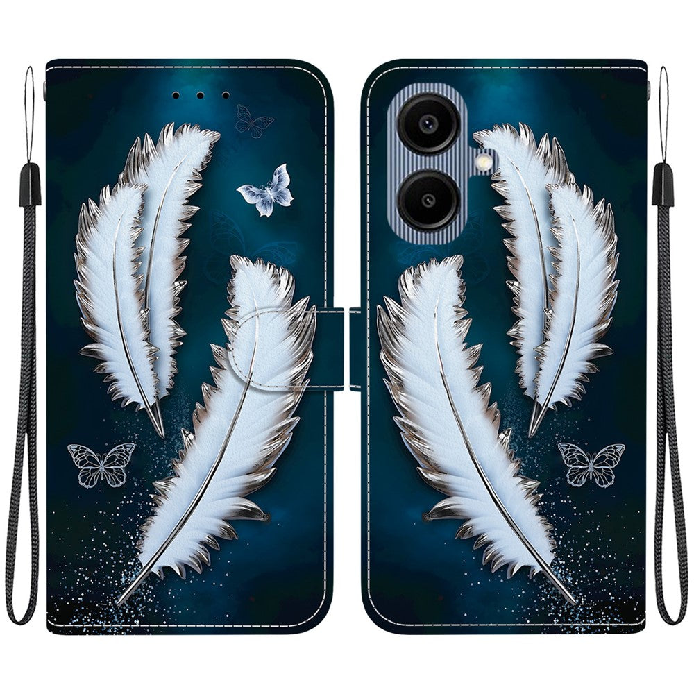 Til Samsung Galaxy A08 5G / A08 4G / A07 5G / A07 4G / A06 5G / A06 4G Etui med Mønsterprint, Flip Pung i Læder, Telefoncover med Snor