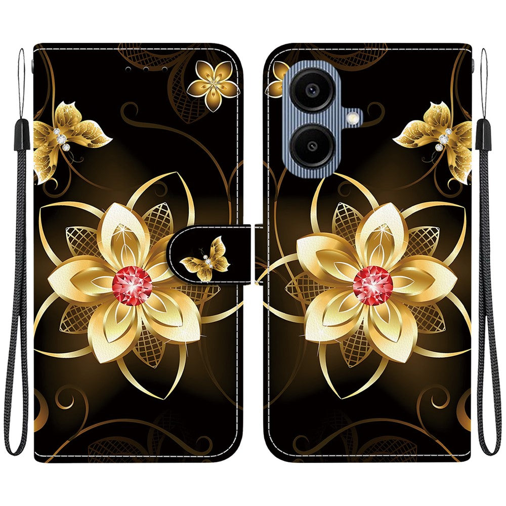Til Samsung Galaxy A08 5G / A08 4G / A07 5G / A07 4G / A06 5G / A06 4G Etui med Mønsterprint, Flip Pung i Læder, Telefoncover med Snor