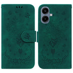 Samsung Galaxy A08 5G / A08 4G / A07 5G / A07s 4G / A06 5G / A06 4G-cover med sommerfugleblomstermotiv, præget PU-læder, pungfodral med rem