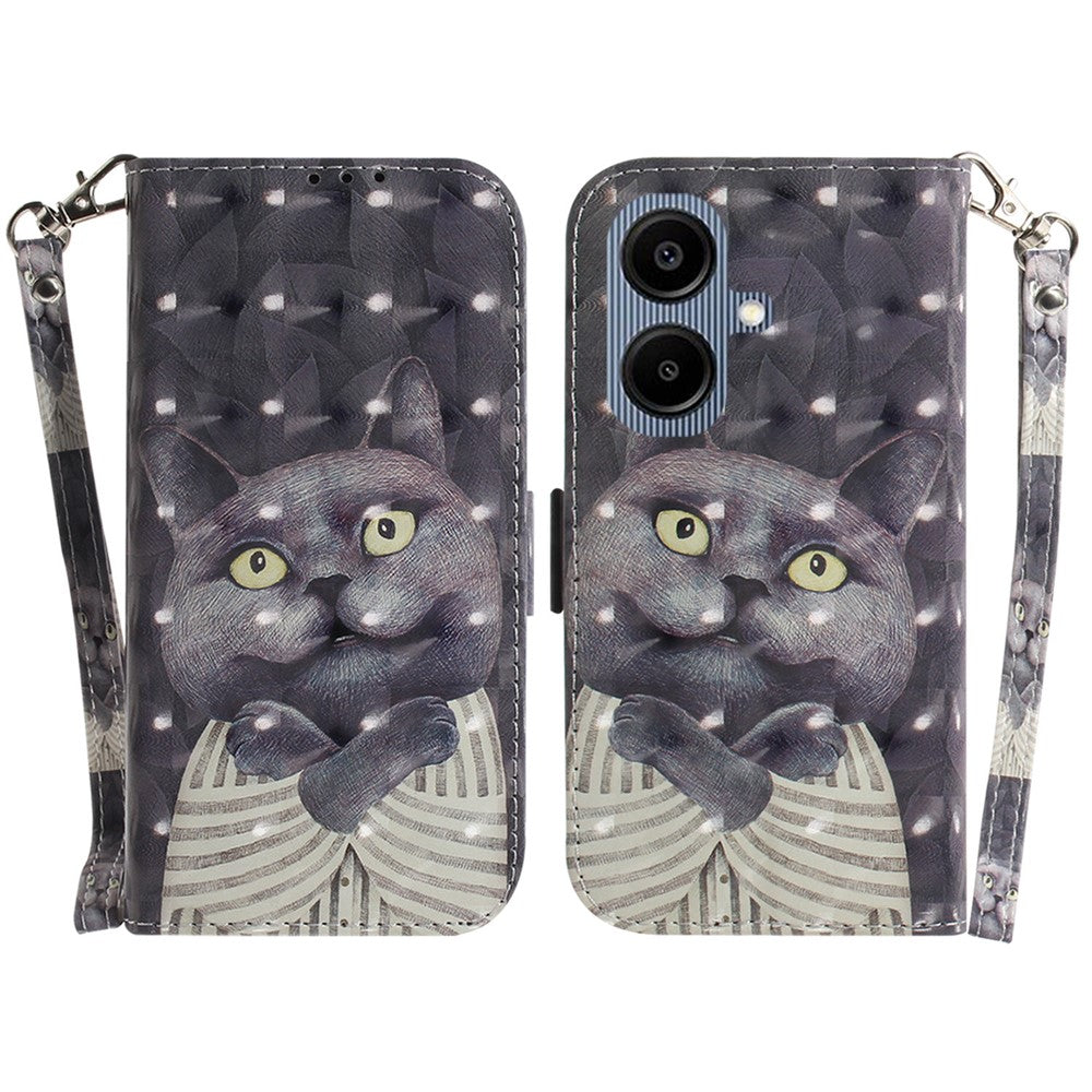 Til Samsung Galaxy A08 5G / A08 4G / A07 5G / A07 4G / A06 5G / A06 4G Etui Mønstertryk Læderpung Telefoncover med Håndrem