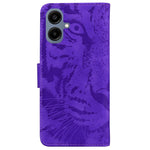 Samsung Galaxy A08 5G / A08 4G / A07 5G / A07s 4G / A06 5G / A06 4G-cover, læderpung med tigertryk, mobilcover