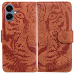 Samsung Galaxy A08 5G / A08 4G / A07 5G / A07s 4G / A06 5G / A06 4G-cover, læderpung med tigertryk, mobilcover