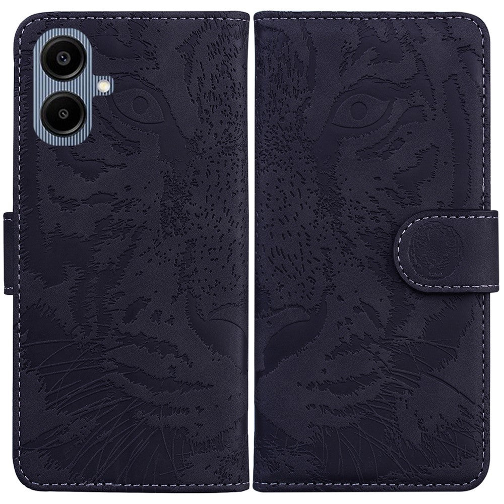 Samsung Galaxy A08 5G / A08 4G / A07 5G / A07s 4G / A06 5G / A06 4G-cover, læderpung med tigertryk, mobilcover