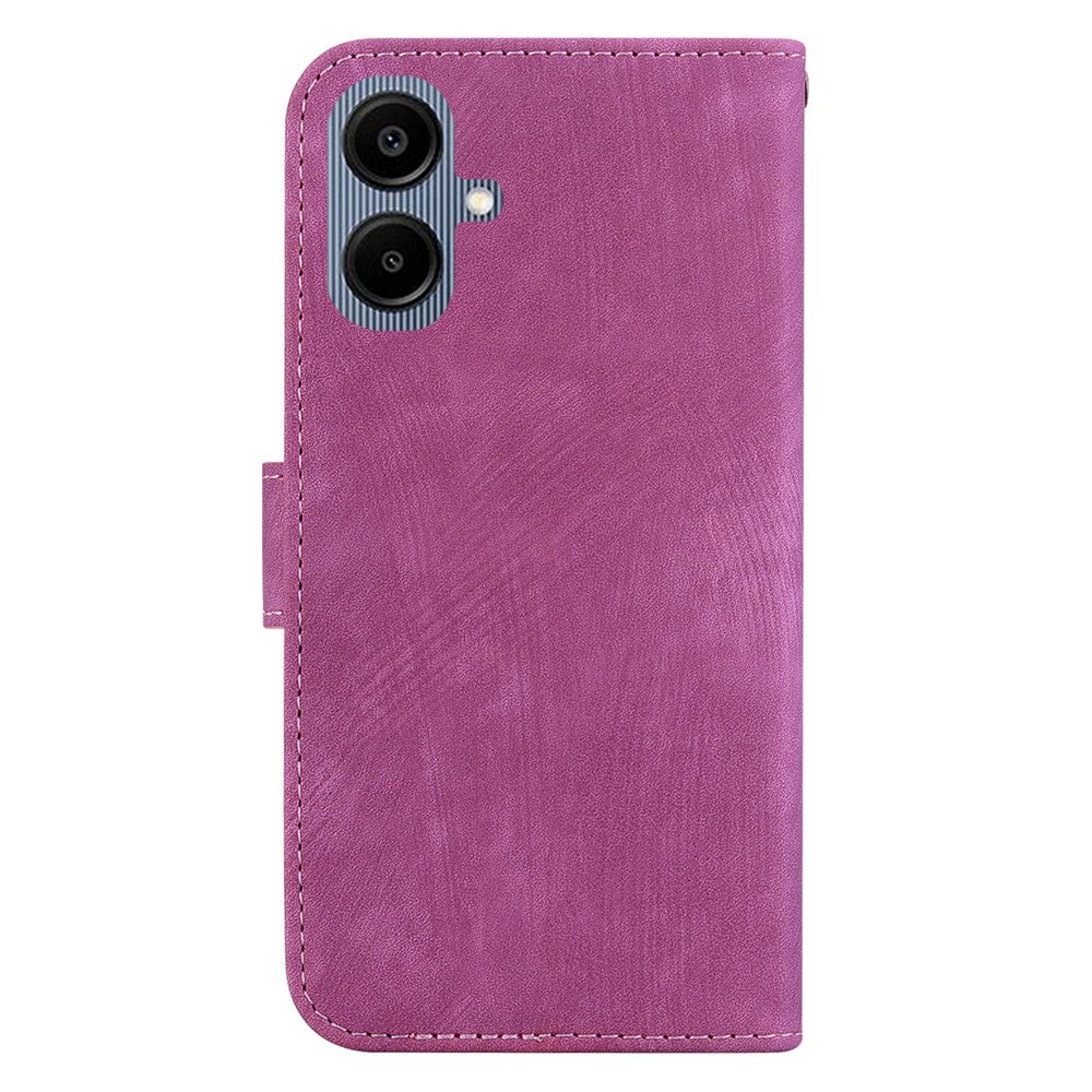 Samsung Galaxy A08 5G / A08 4G / A07 5G / A07 4G / A07s 4G / A06 5G / A06 4G-pungetui med tigertryk i læder, stødsikkert mobilcover med håndledsrem