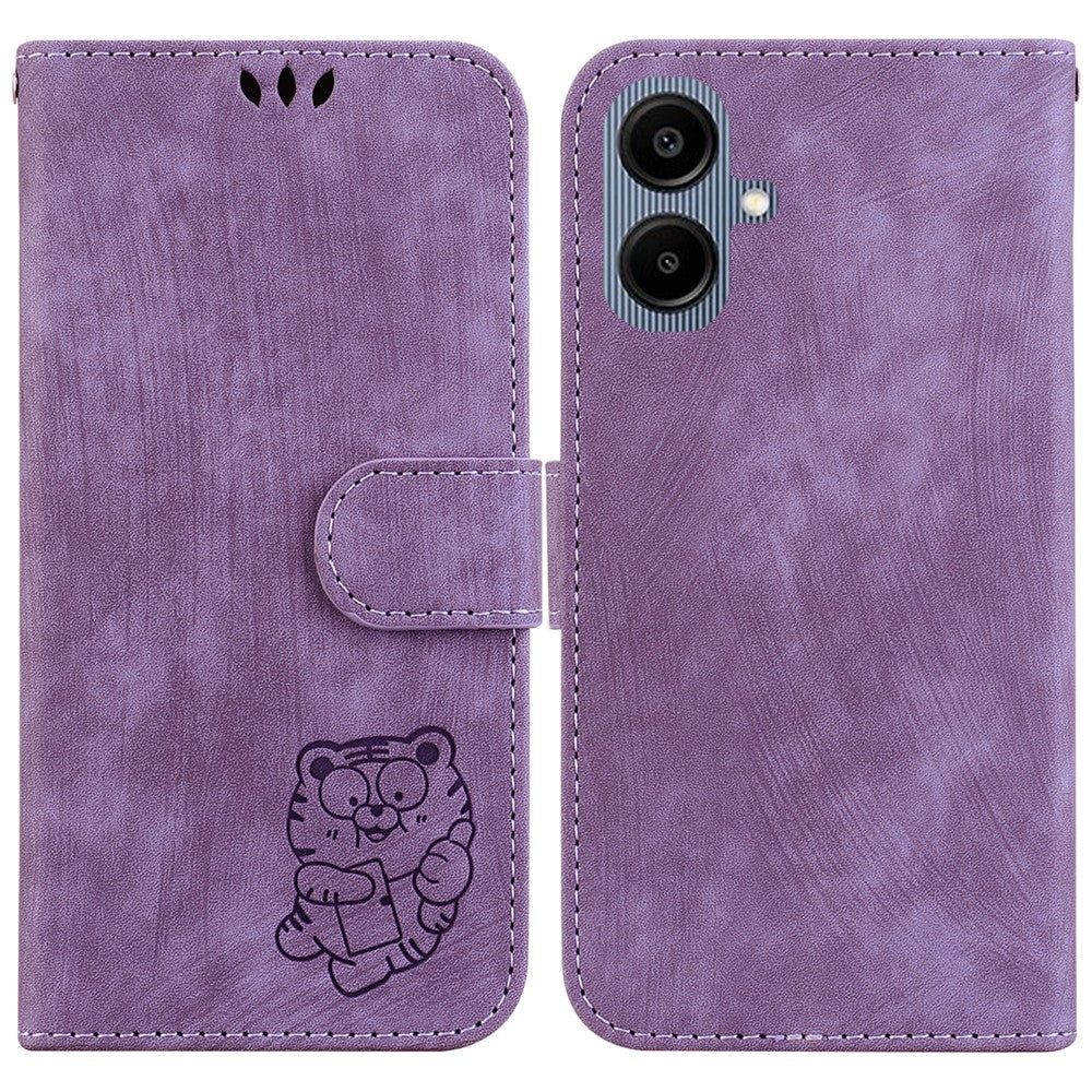 For Samsung Galaxy A08 5G / A08 4G / A07 5G / A07 4G / A06 5G / A06 4G Wallet Case Tiger Imprint Leather Shockproof Phone Cover with Wrist Strap