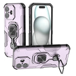 For iPhone 17 Case Rotatable Ring Kickstand PC + TPU Shockproof Phone Cover