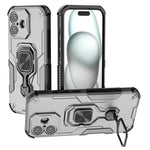For iPhone 17 Case Rotatable Ring Kickstand PC + TPU Shockproof Phone Cover