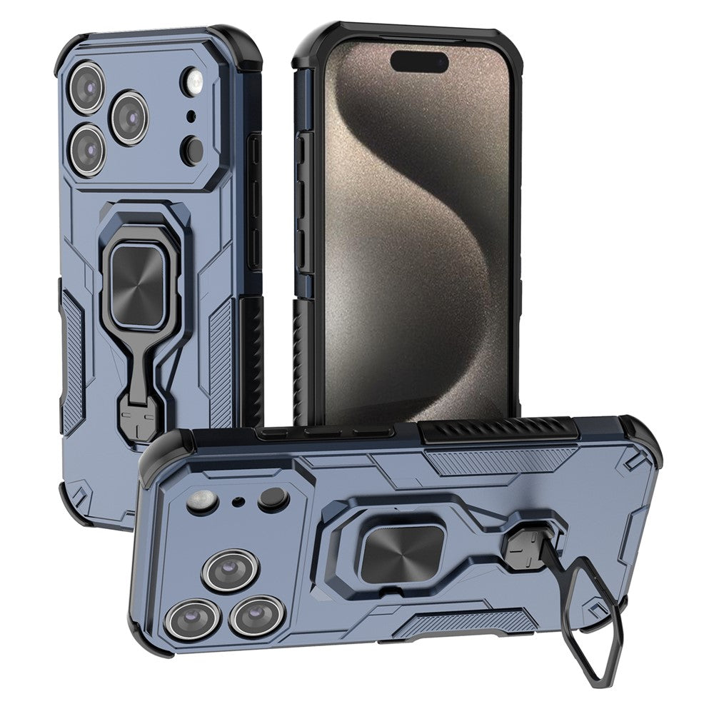 Til iPhone 17 Pro Max Cover Roterbar Ring Stander PC + TPU Stødsikkert Telefoncover