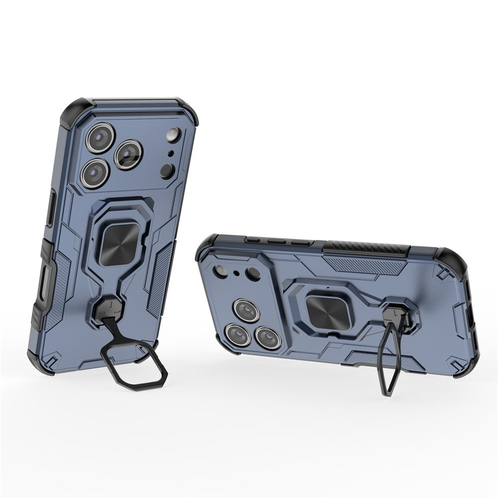 Til iPhone 17 Pro Max Cover Roterbar Ring Stander PC + TPU Stødsikkert Telefoncover