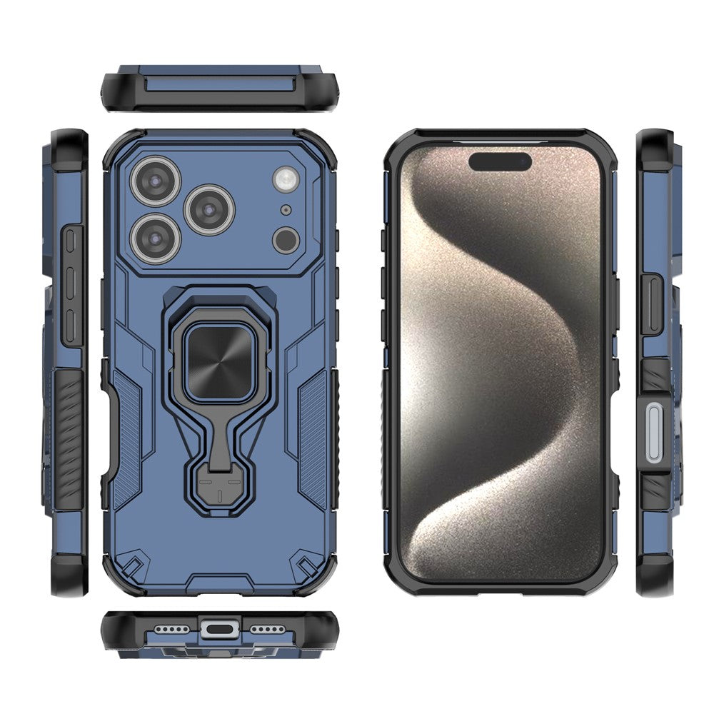 Til iPhone 17 Pro Max Cover Roterbar Ring Stander PC + TPU Stødsikkert Telefoncover