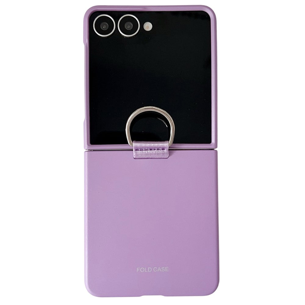 Til Samsung Galaxy Z Flip7 5G Cover Ringholder Anti-fald Gummibelagt PC Telefoncover