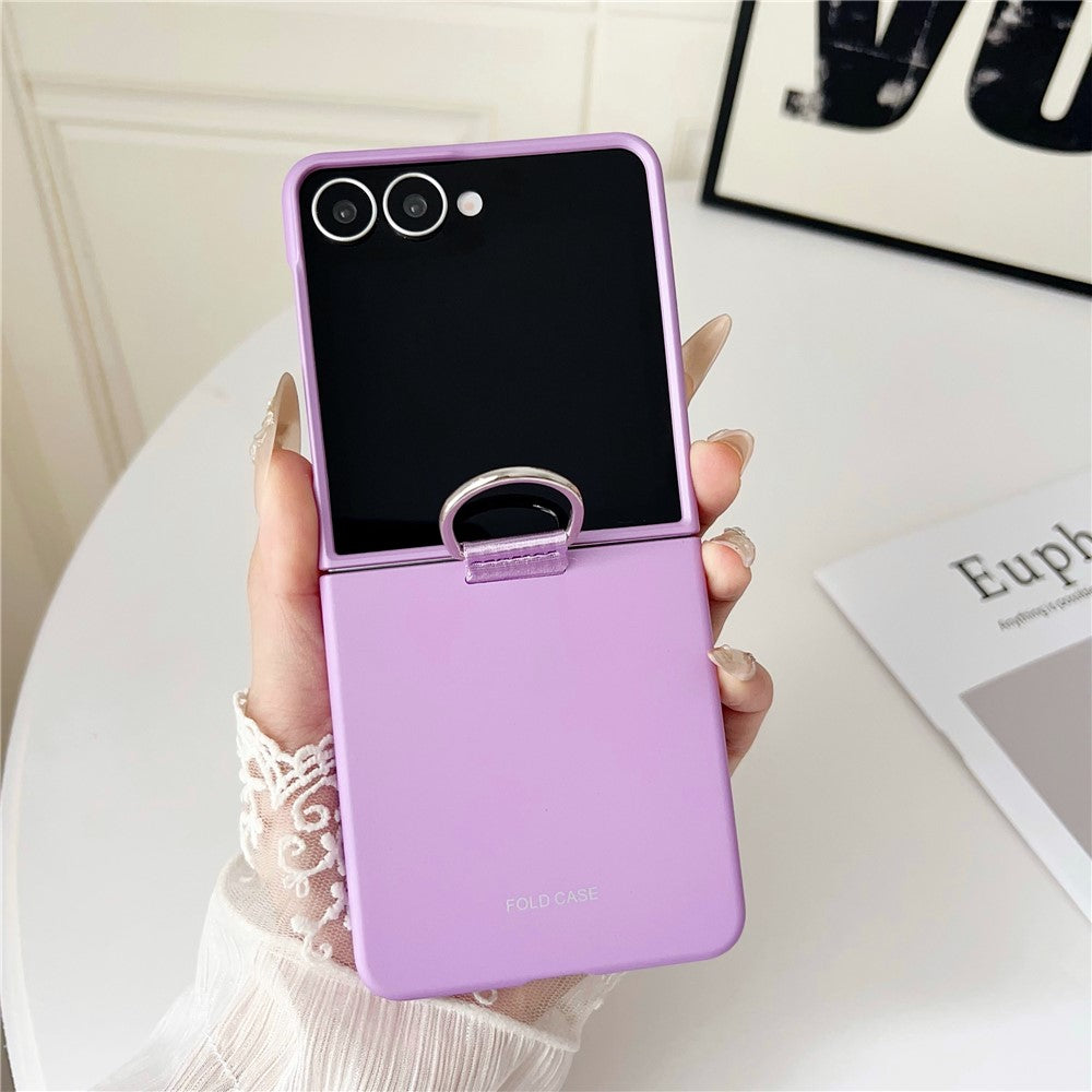 Til Samsung Galaxy Z Flip7 5G Cover Ringholder Anti-fald Gummibelagt PC Telefoncover