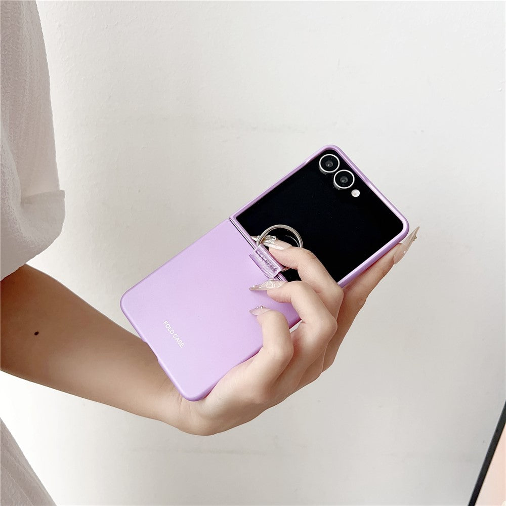 Til Samsung Galaxy Z Flip7 5G Cover Ringholder Anti-fald Gummibelagt PC Telefoncover