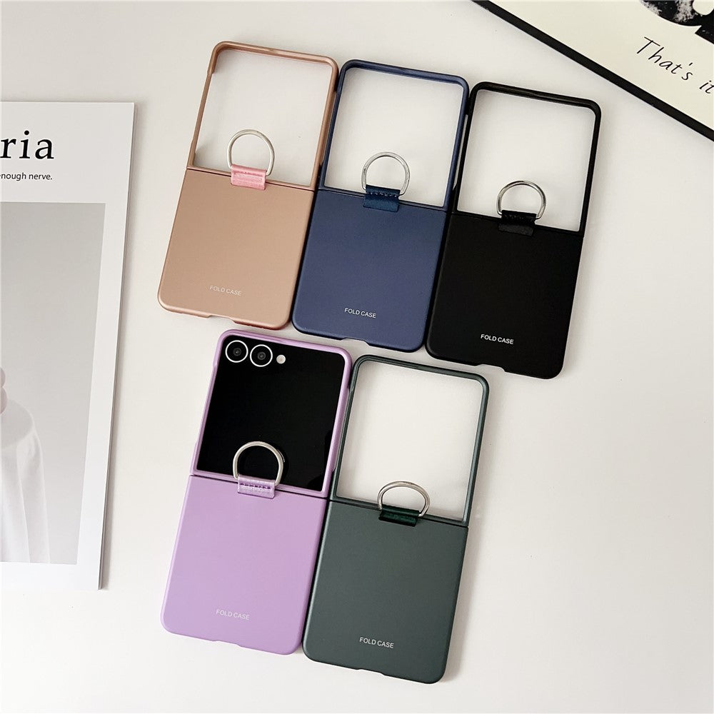 Til Samsung Galaxy Z Flip7 5G Cover Ringholder Anti-fald Gummibelagt PC Telefoncover