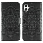 Samsung Galaxy A05 4G-skal i PU-läder med mandala-präglad design och plånboksfodral med handledsrem